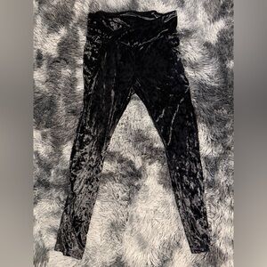 Black Crushed Velvet Leggings